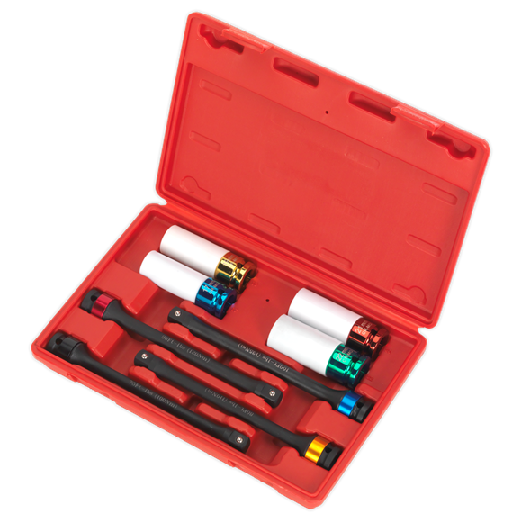 Sealey Torque Stick & Aluminium Wheel Impact Socket Set 8pc 1/2"Sq Drive AK2243 Sealey - Dynamic Drive