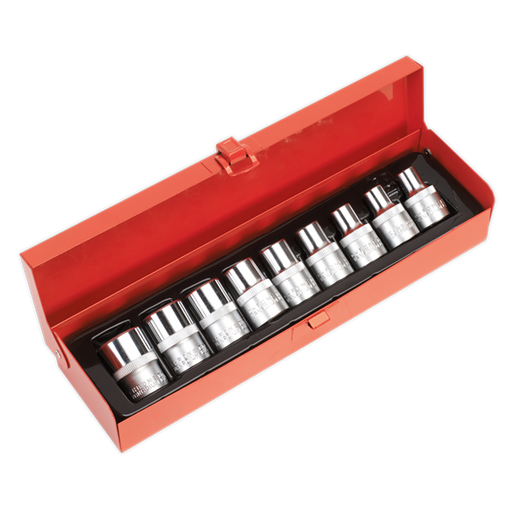 Sealey TRX-Star* Female Socket Set 9pc 1/2"Sq Drive E10-E24 AK230 Sealey - Dynamic Drive