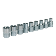 Sealey TRX-Star* Female Socket Set 9pc 1/2"Sq Drive E10-E24 AK230 Sealey - Dynamic Drive