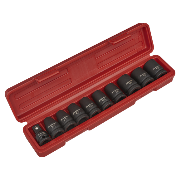 Sealey Impact TRX-Star* Female Socket Set 10pc 1/2"Sq Drive AK2301 Sealey - Dynamic Drive