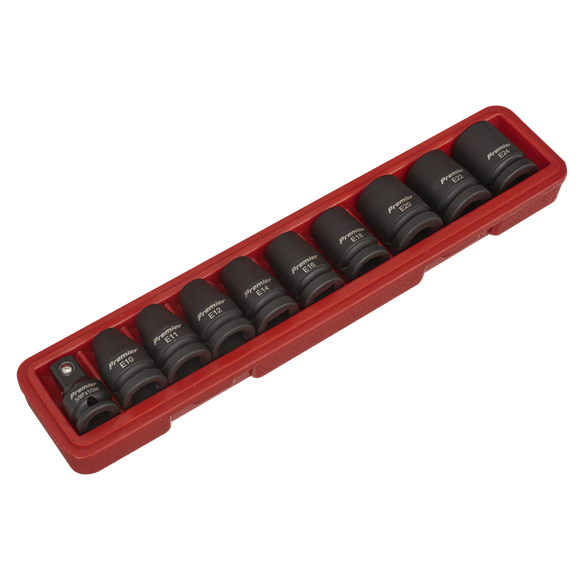 Sealey Impact TRX-Star* Female Socket Set 10pc 1/2"Sq Drive AK2301 Sealey - Dynamic Drive