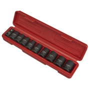 Sealey Impact TRX-Star* Female Socket Set 10pc 1/2"Sq Drive AK2301 Sealey - Dynamic Drive