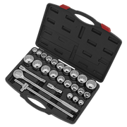 Sealey Socket Set 26pc 3/4"Sq Drive 12-point WallDrive AK2582 Sealey - Dynamic Drive