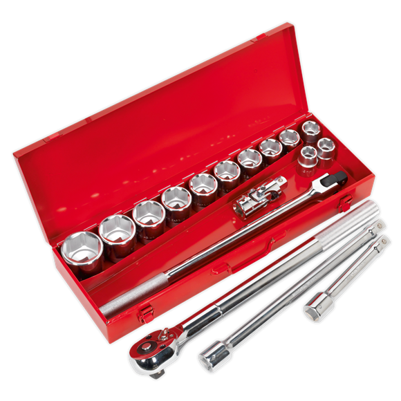 Sealey Socket Set 17pc 3/4"Sq Drive WallDrive Metric AK2597 Sealey - Dynamic Drive