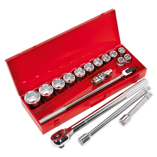 Sealey Socket Set 17pc 3/4"Sq Drive WallDrive Metric AK2597 Sealey - Dynamic Drive