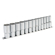 Sealey Socket Set 13pc 1/2"Sq Drive 12pt Deep WallDrive Imperial AK2675 Sealey - Dynamic Drive
