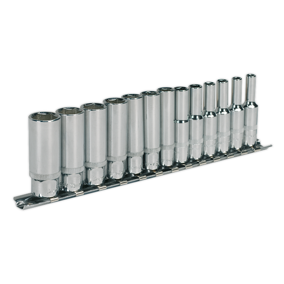 Sealey Socket Set 13pc 1/4"Sq Drive Deep WallDrive Metric AK2692 Sealey - Dynamic Drive