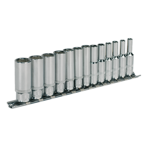 Sealey Socket Set 13pc 1/4"Sq Drive Deep WallDrive Metric AK2692 Sealey - Dynamic Drive