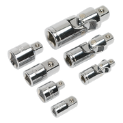Sealey Universal Joint & Socket Adaptor Set 7pc 1/4" 3/8" & 1/2"Sq Drive AK2737 Sealey - Dynamic Drive