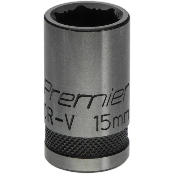 Sealey Socket 1/2"Dr 15mm 'Total Lock-On' (6pt) 'Black Series'