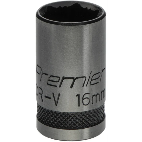 Sealey Socket 1/2"Dr 16mm 'Total Lock-On' (6pt) 'Black Series'