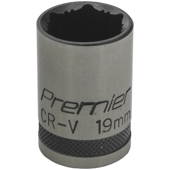 Sealey Socket 1/2"Dr 19mm 'Total Lock-On' (6pt) 'Black Series'