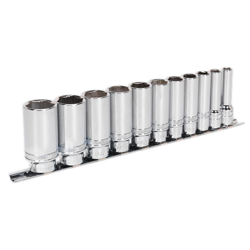 Sealey Socket Set 11pc 3/8"Sq Drive Deep Lock-Onï 6pt Imperial AK2743 Sealey - Dynamic Drive