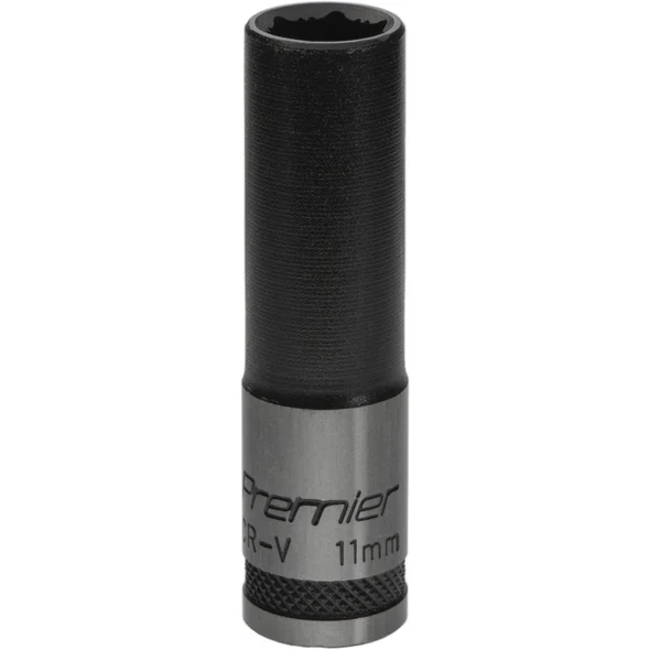 Sealey Deep Socket 3/8"Dr 11mm 'Total Lock-On' (6pt) 'Black Series'