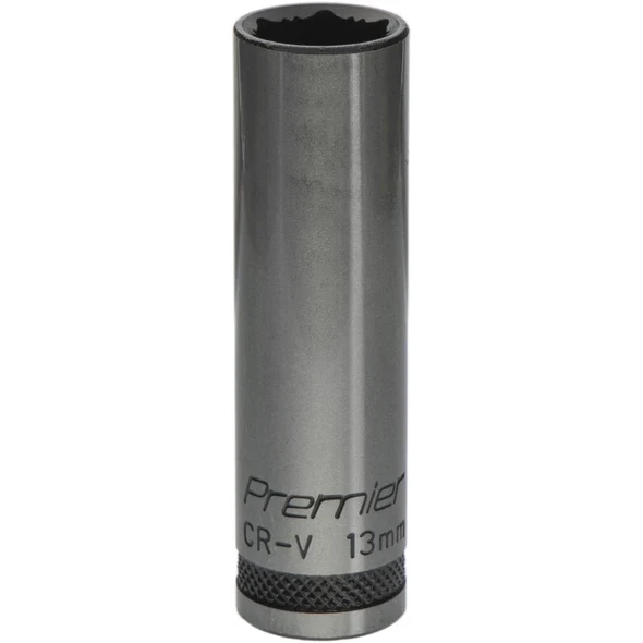 Sealey Deep Socket 3/8"Dr 13mm 'Total Lock-On' (6pt) 'Black Series'