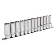 Sealey Socket Set 13pc 1/2"Sq Drive Deep Lock-Onï 6pt Metric AK2745 Sealey - Dynamic Drive