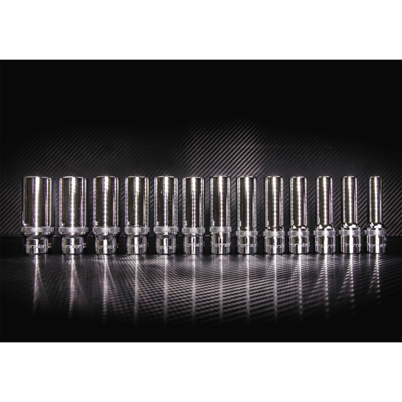 Sealey Socket Set 13pc 1/2"Sq Drive Deep Lock-Onï 6pt Metric AK2745 Sealey - Dynamic Drive