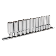 Sealey Socket Set 13pc 1/4"Sq Drive Deep Lock-Onï 6pt Metric AK2747 Sealey - Dynamic Drive