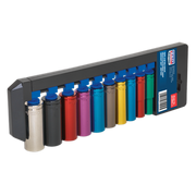Sealey Multi-Coloured Socket Set 10pc 3/8"Sq Drive 6pt Deep WallDrive Metric Sealey - Dynamic Drive