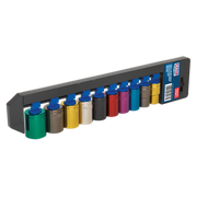 Sealey Multi-Coloured Socket Set 10pc 1/2"Sq Drive WallDrive Metric AK288 Sealey - Dynamic Drive