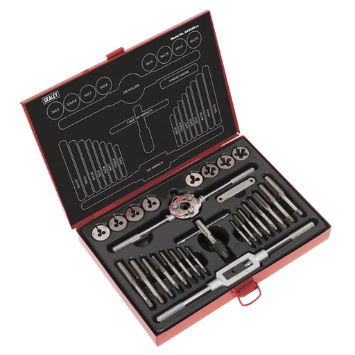 Sealey Tap & Die Set 28pc Split Dies Metric AK3028 Sealey - Dynamic Drive