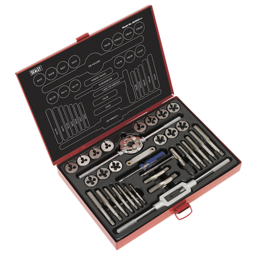 Sealey Tap & Die Set 33pc Split Dies Metric/UNF/BSP AK3033 Sealey - Dynamic Drive