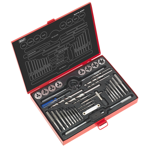 Sealey Tap & Die Set 37pc Split Dies Metric AK3037 Sealey - Dynamic Drive