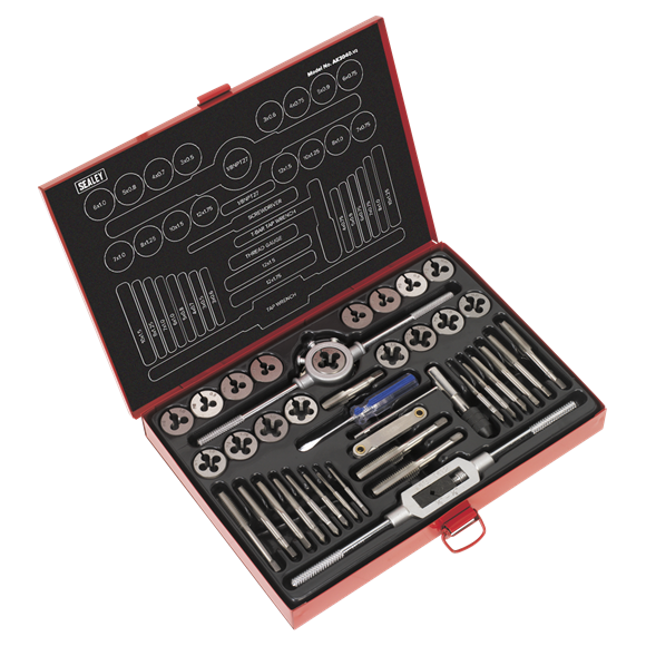 Sealey Tap & Die Set 40pc Split Dies Metric AK3040 Sealey - Dynamic Drive