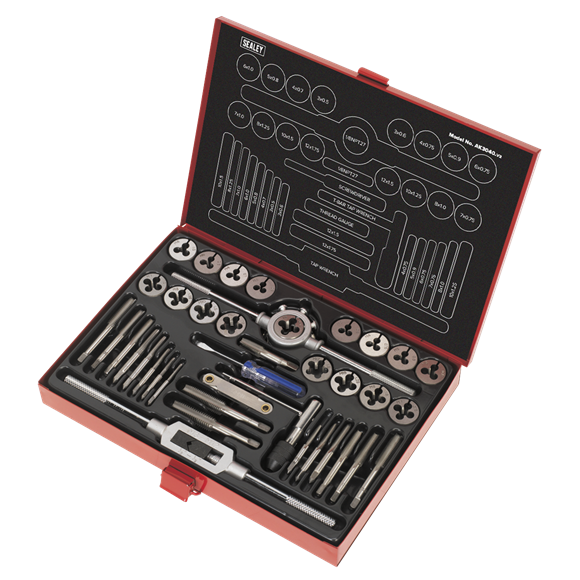 Sealey Tap & Die Set 40pc Split Dies Metric AK3040 Sealey - Dynamic Drive
