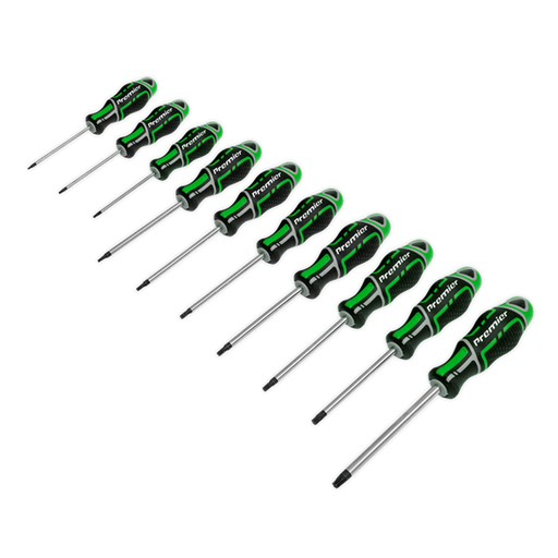 Sealey Screwdriver Set 10pc TRX-Star* GriPMAX Hi-Vis Green AK4324HV Sealey - Dynamic Drive