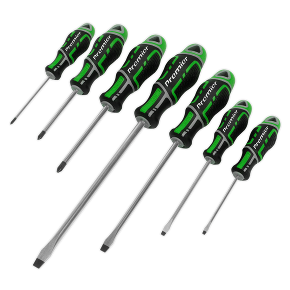 Sealey Screwdriver Set 7pc GriPMAXï Hi-Vis Green AK4325HV Sealey - Dynamic Drive