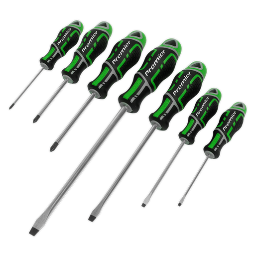 Sealey Screwdriver Set 7pc GriPMAXï Hi-Vis Green AK4325HV Sealey - Dynamic Drive