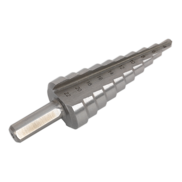 Sealey HSS M2 Step Drill Bit 4-22mm Double Flute AK4722 Sealey - Dynamic Drive