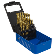Sealey 25pc HSS Coated Fully Ground Drill Bit Set 1-13mm Stainless Steel Copper Sealey  - Dynamic Drive