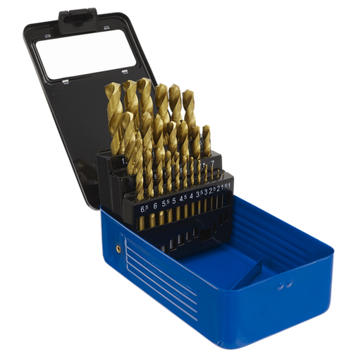 Sealey HSS Fully Ground Drill Bit Set 25pc DIN 338 Metric AK4725 Sealey - Dynamic Drive