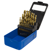 Sealey 25pc HSS Coated Fully Ground Drill Bit Set 1-13mm Stainless Steel Copper Sealey  - Dynamic Drive
