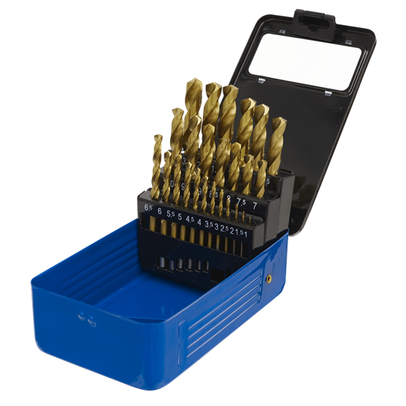 Sealey HSS Fully Ground Drill Bit Set 25pc DIN 338 Metric AK4725 Sealey - Dynamic Drive