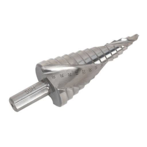 Sealey HSS 4341 Step Drill Bit 4-30mm Spiral Flute AK4748 Sealey - Dynamic Drive