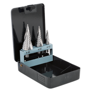 Sealey HSS 4341 Step Drill Bit Set 3pc Spiral Flute AK4749 Sealey - Dynamic Drive