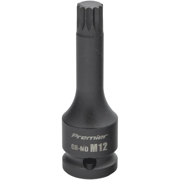 Sealey 1/2"Dr Impact Spline Socket Bit M12 (78mmL)