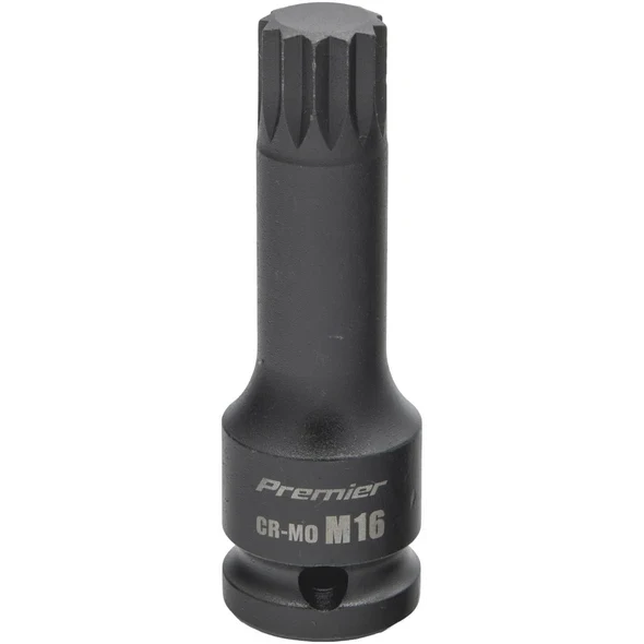 Sealey 1/2"Dr Impact Spline Socket Bit M16 (78mmL)