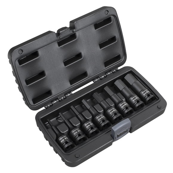 Sealey Impact Hex Socket Bit Set 8pc 1/2"Sq Drive AK5601 Sealey - Dynamic Drive