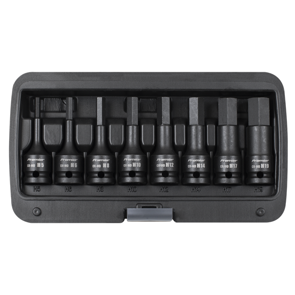 Sealey Impact Hex Socket Bit Set 8pc 1/2"Sq Drive AK5601 Sealey - Dynamic Drive