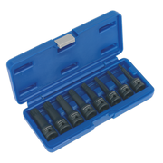 Sealey Impact Spline Socket Bit Set 8pc 1/2"Sq Drive AK5604 Sealey - Dynamic Drive