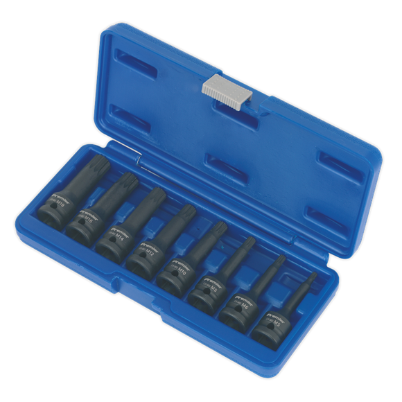 Sealey Impact Spline Socket Bit Set 8pc 1/2"Sq Drive AK5604 Sealey - Dynamic Drive