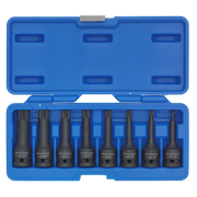 Sealey Impact Spline Socket Bit Set 8pc 1/2"Sq Drive AK5604 Sealey - Dynamic Drive
