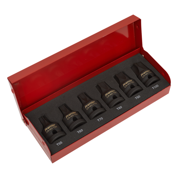 Sealey Impact TRX-Star* Socket Bit Set 6pc 1/2"Sq Drive AK5607 Sealey - Dynamic Drive
