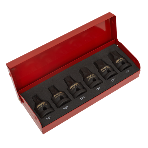 Sealey Impact TRX-Star* Socket Bit Set 6pc 1/2"Sq Drive AK5607 Sealey - Dynamic Drive