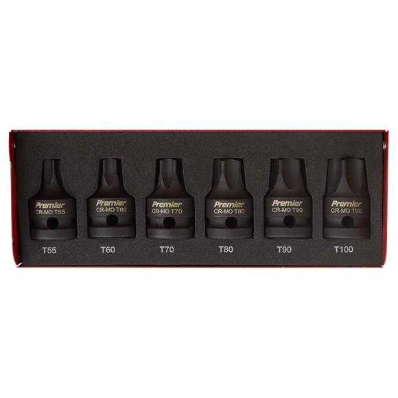 Sealey Impact TRX-Star* Socket Bit Set 6pc 1/2"Sq Drive AK5607 Sealey - Dynamic Drive