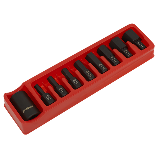 Sealey Impact Hex Bit & Holder Set 9pc 1/2"Sq Drive AK5609 Sealey - Dynamic Drive
